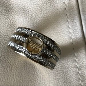 Emporio Armani Ring-Crystal & Stainless Ring